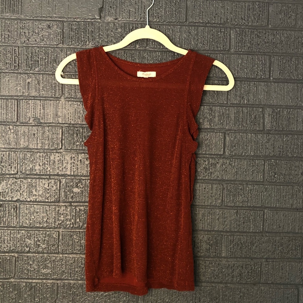 NWOT Madewell Burnt Orange Metallic Tank Top